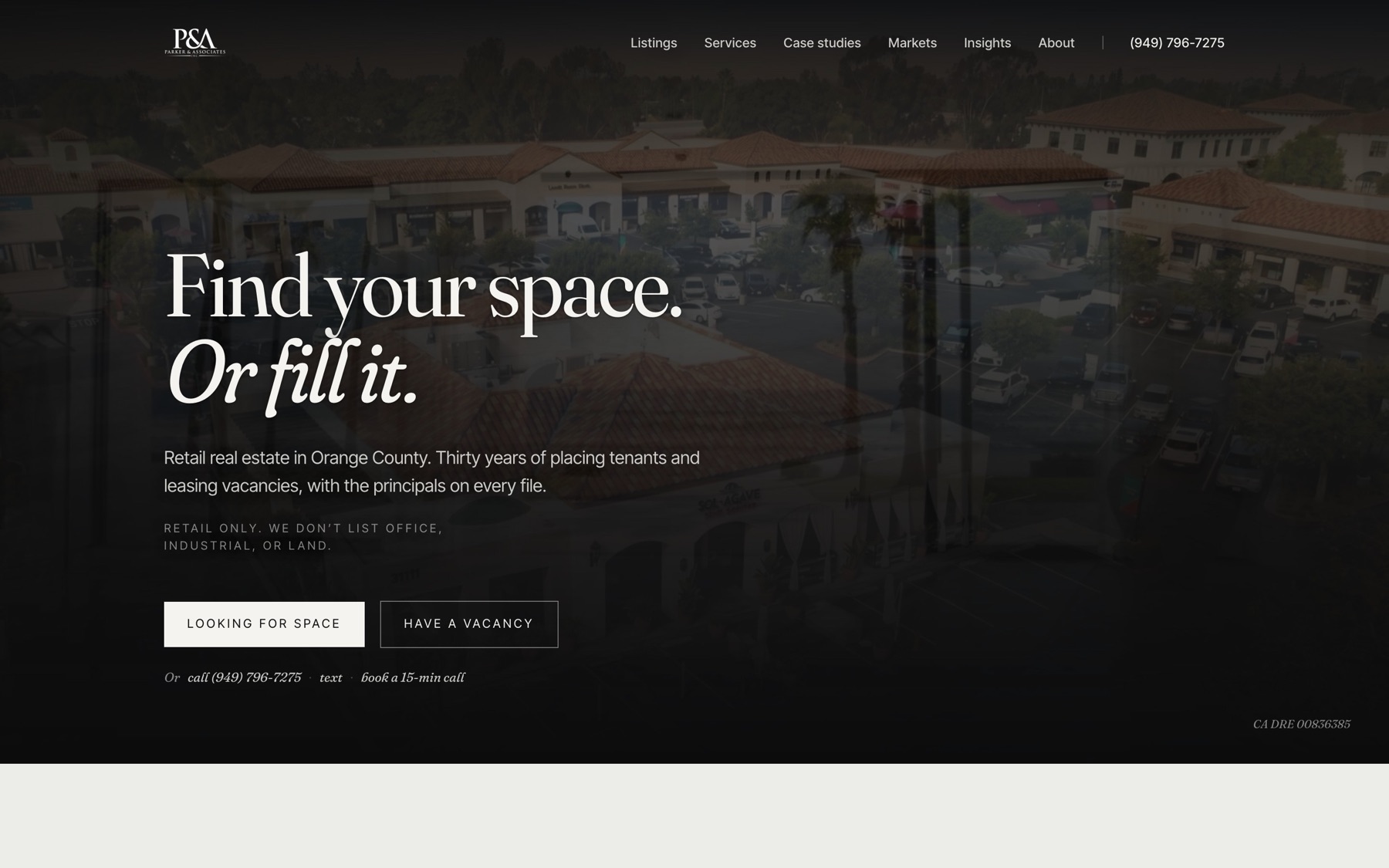 Parker & Associates — commercial real estate brokerage website by Endcap